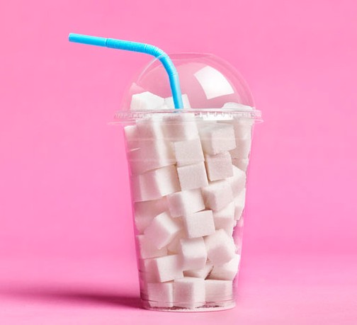 sugar cubes in a drinks cup