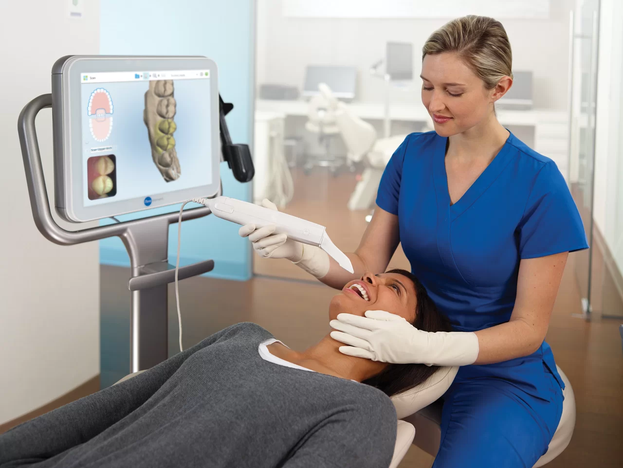 iTero Dental Scanner used on a dental bridge patient 